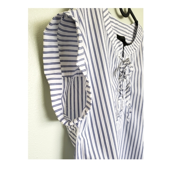 J crew cotton lace up popover shirt - Picture 6 of 7